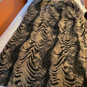 White + Warren black and brown silk skirt size 6